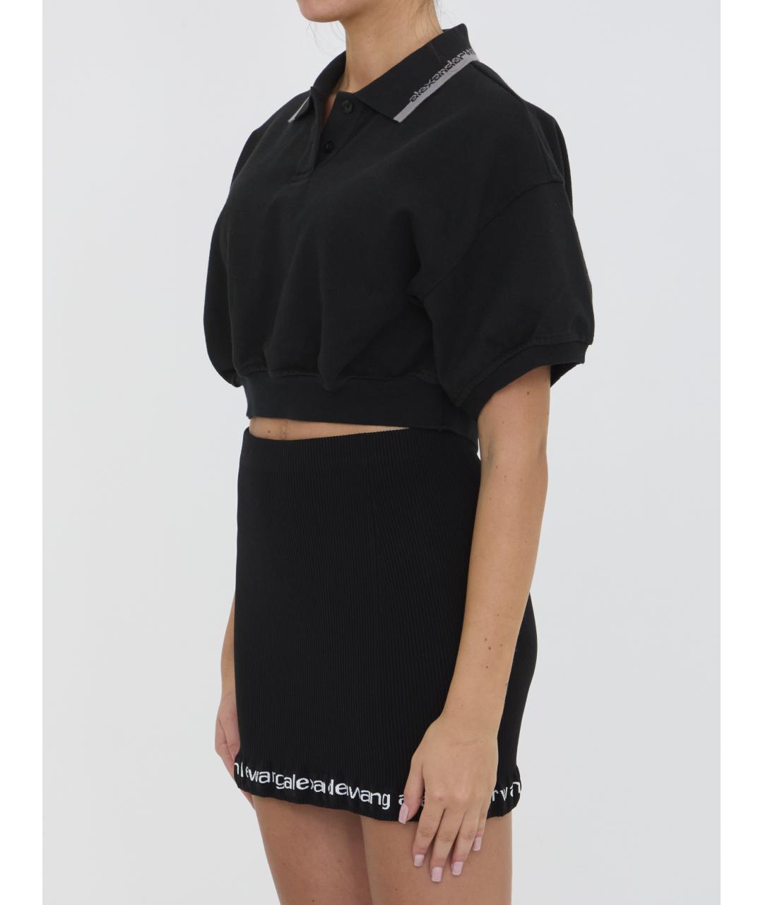 ALEXANDER WANG Черная хлопковая футболка, фото 2