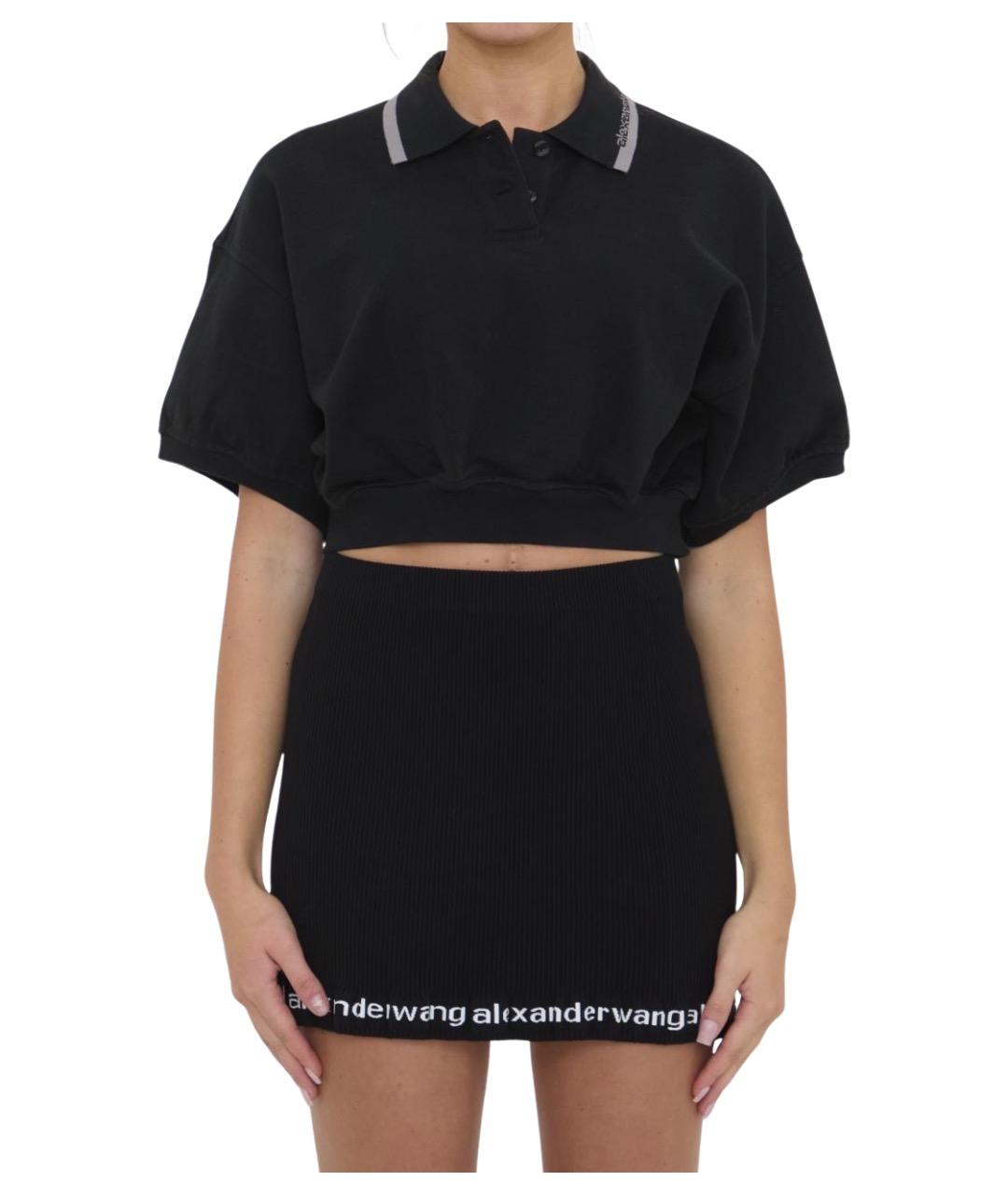 ALEXANDER WANG Черная хлопковая футболка, фото 1