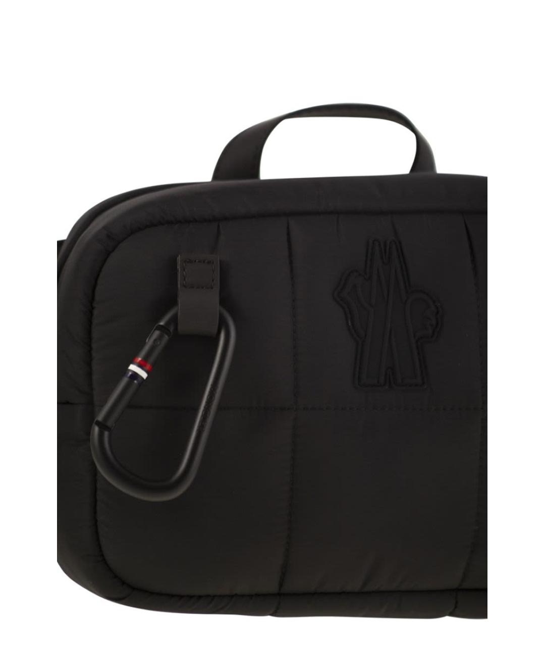 MONCLER Черная синтетическая сумка с короткими ручками, фото 5