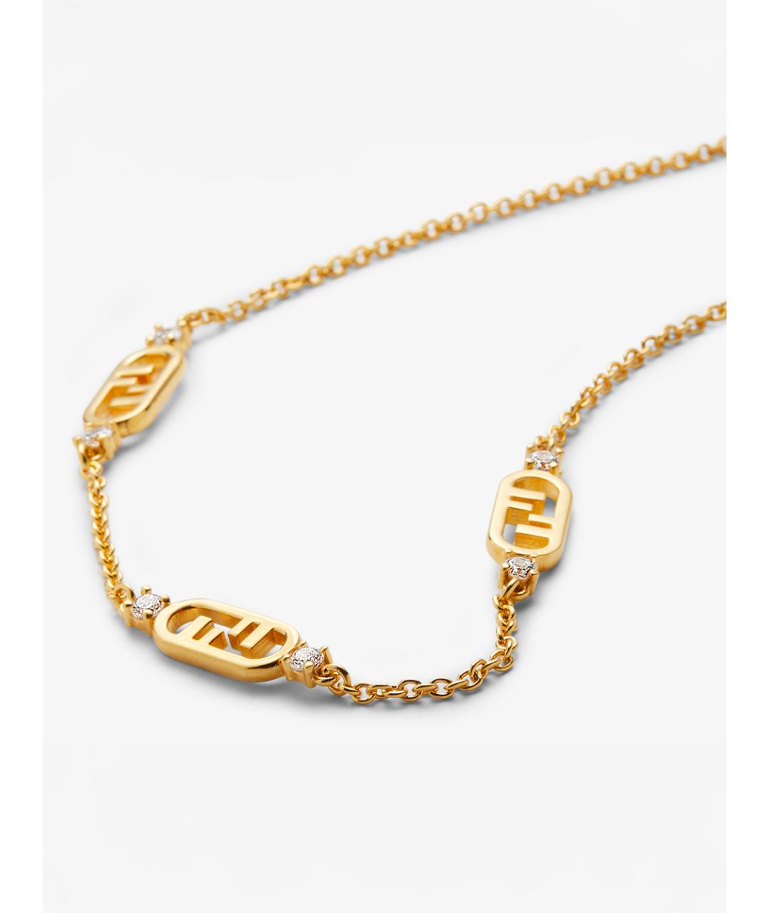 FENDI Золотая латунная цепочка, фото 2