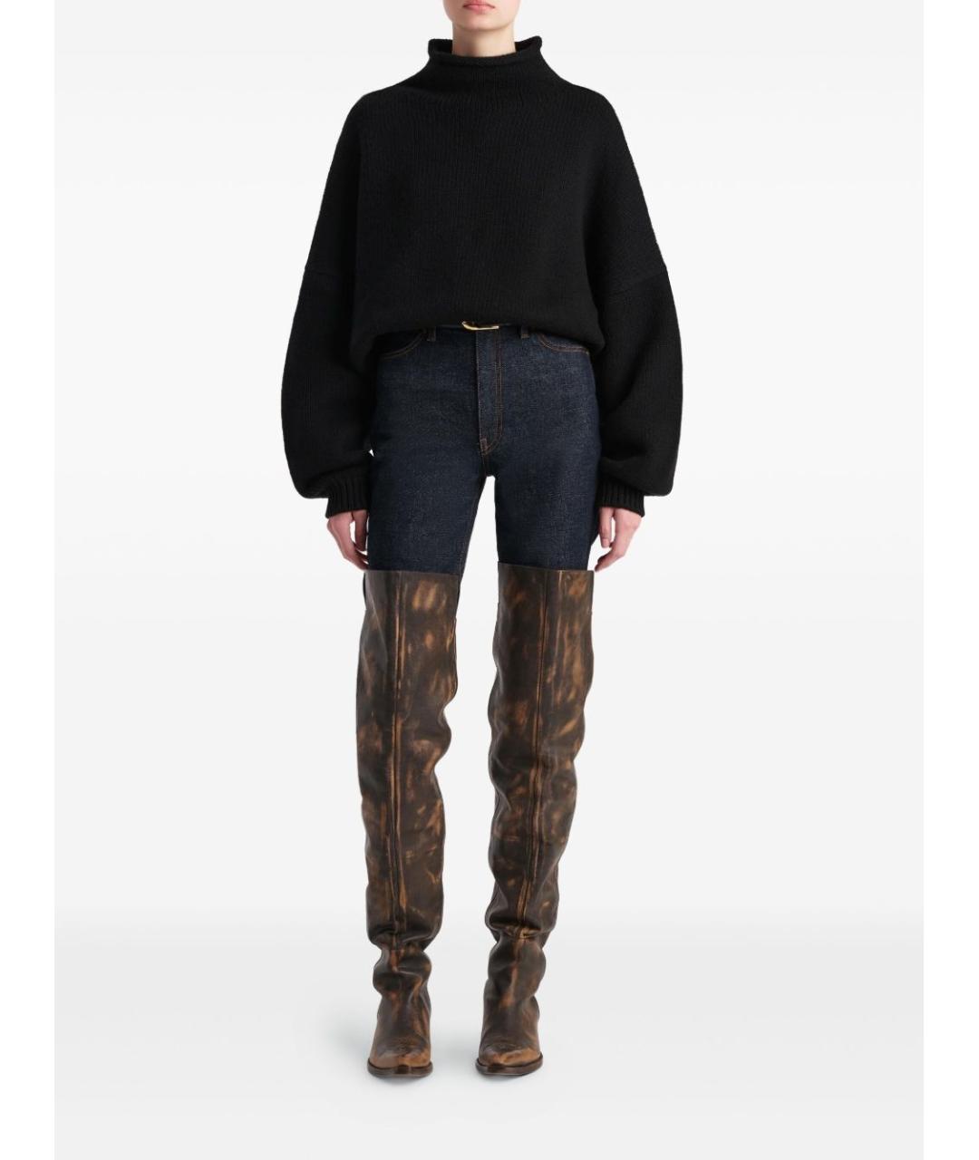 KHAITE Черный кашемировый джемпер / свитер, фото 3