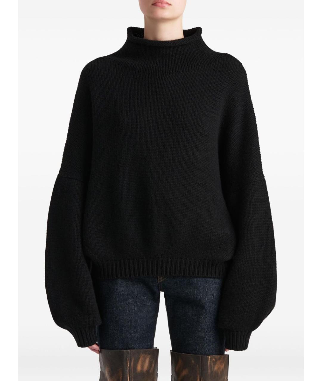 KHAITE Черный кашемировый джемпер / свитер, фото 2