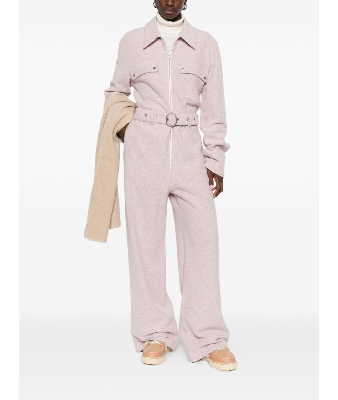 JIL SANDER Розовый шерстяной комбинезон, фото 3