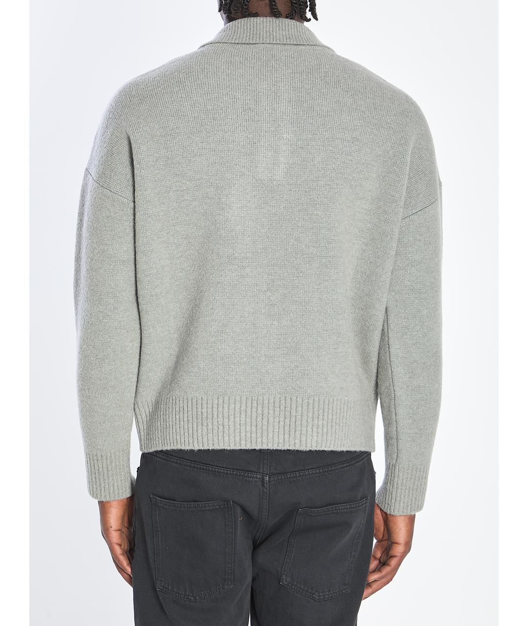 Ami Paris Серый шерстяной джемпер / свитер, фото 5