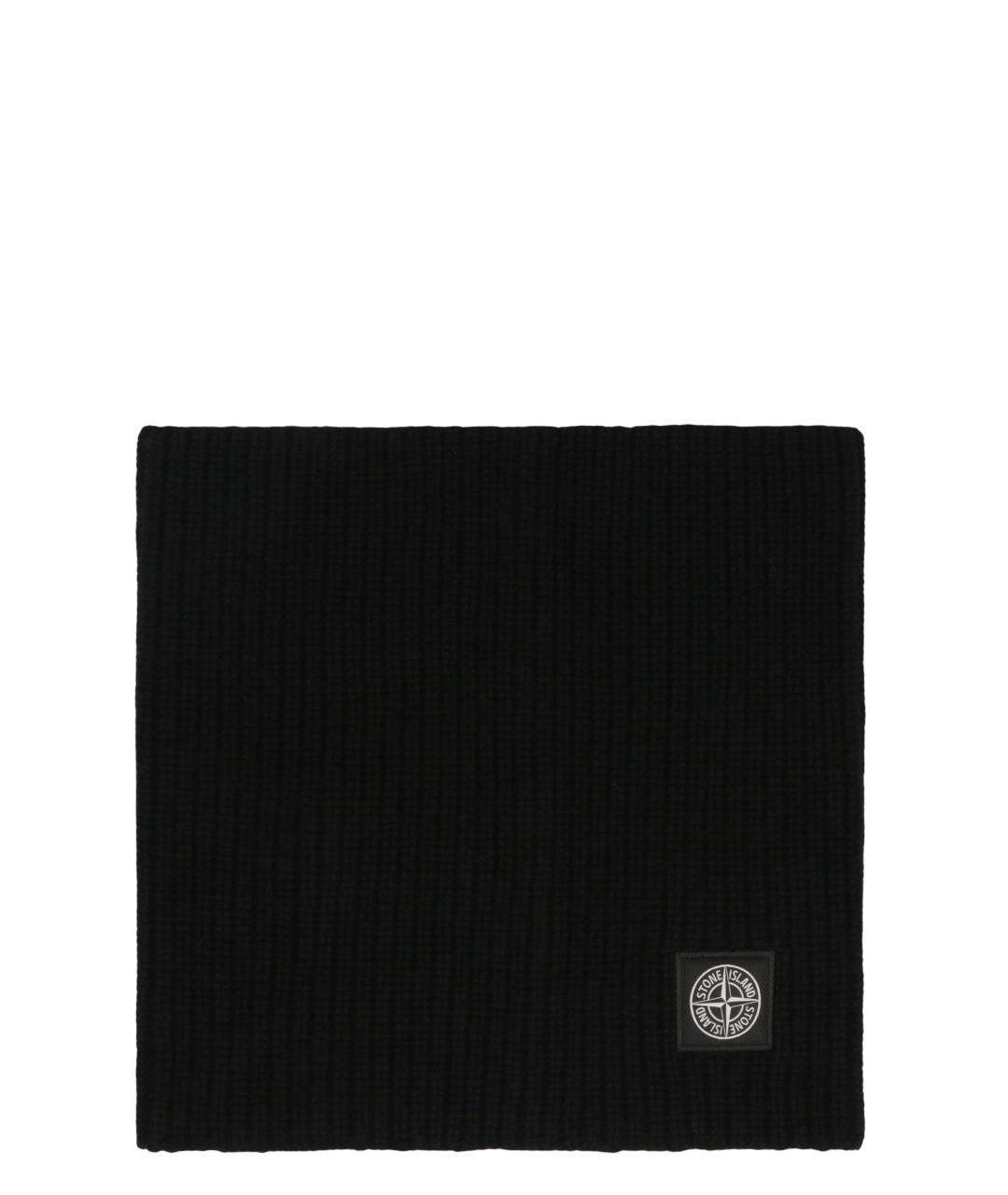 STONE ISLAND Черный кашемировый шарф, фото 1