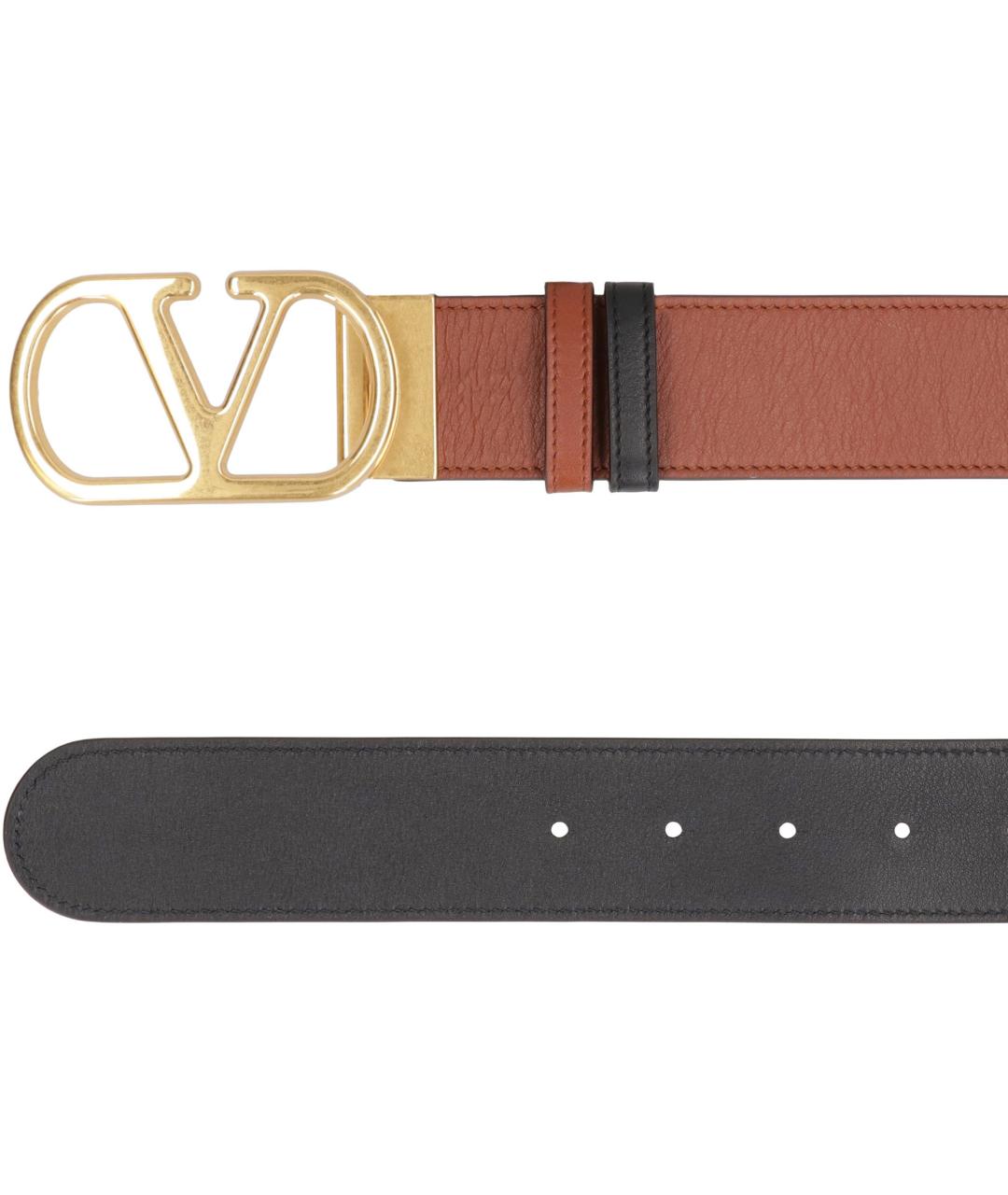 VALENTINO Коричневый кожаный ремень, фото 4
