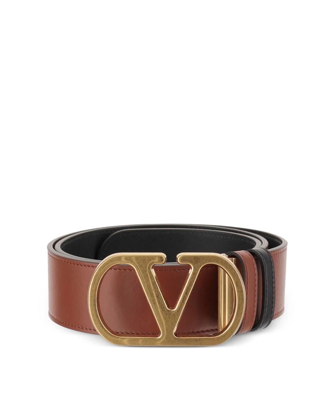 VALENTINO Коричневый кожаный ремень, фото 1