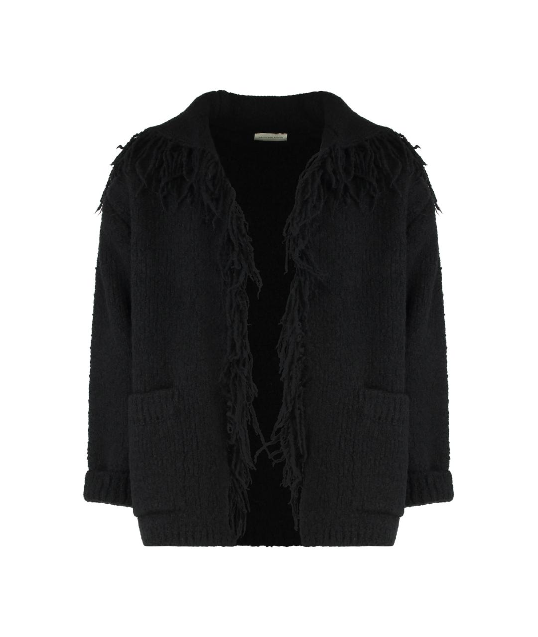 DRIES VAN NOTEN Черный шерстяной кардиган, фото 1