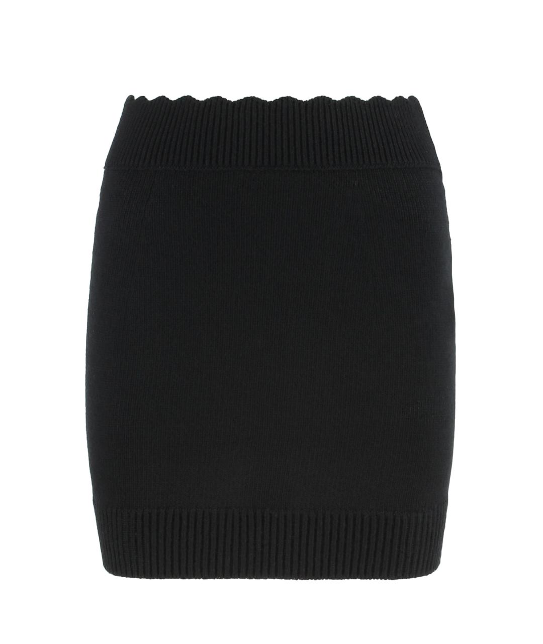 CHLOE Черная шерстяная юбка мини, фото 1
