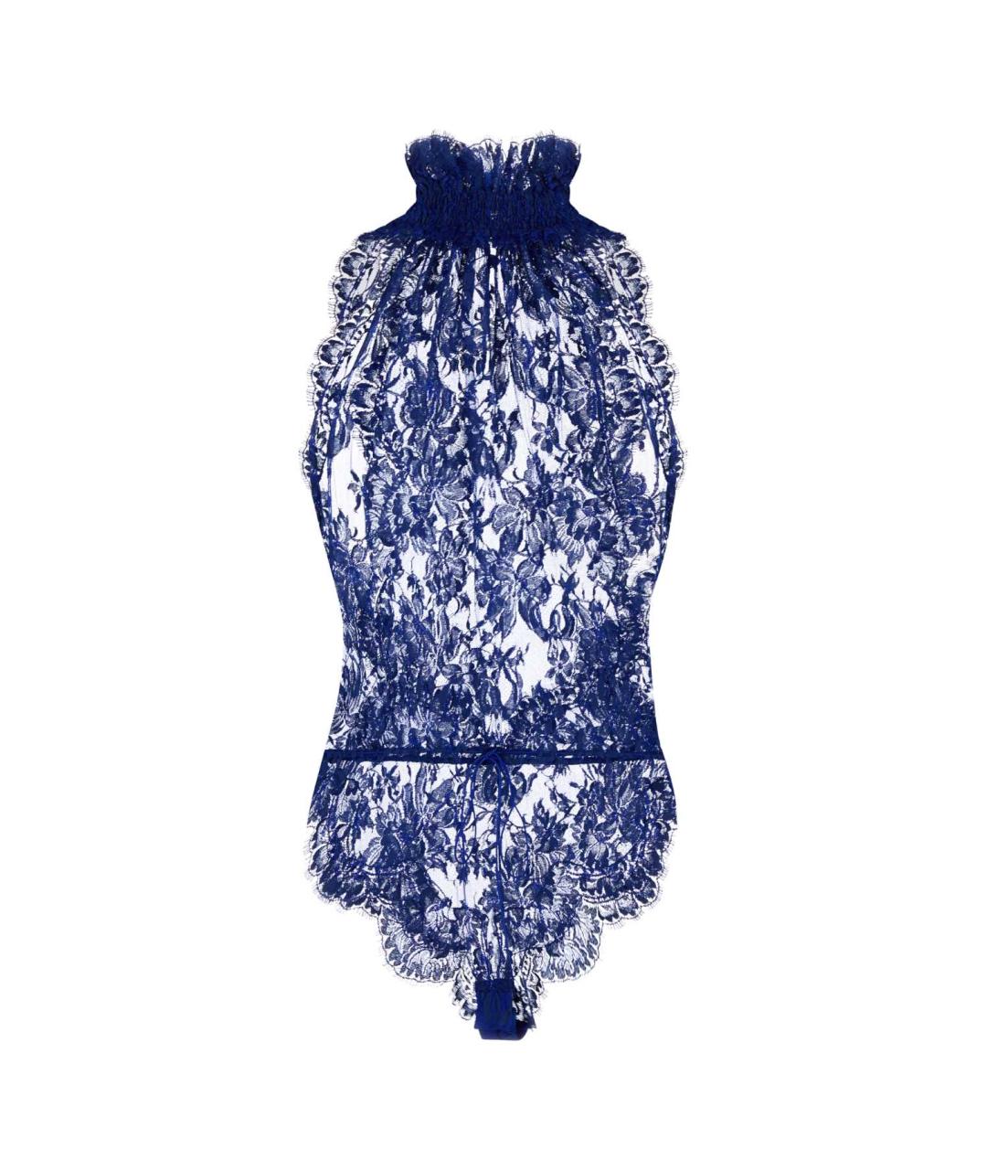 SAINT LAURENT Синее полиэстеровое боди, фото 1