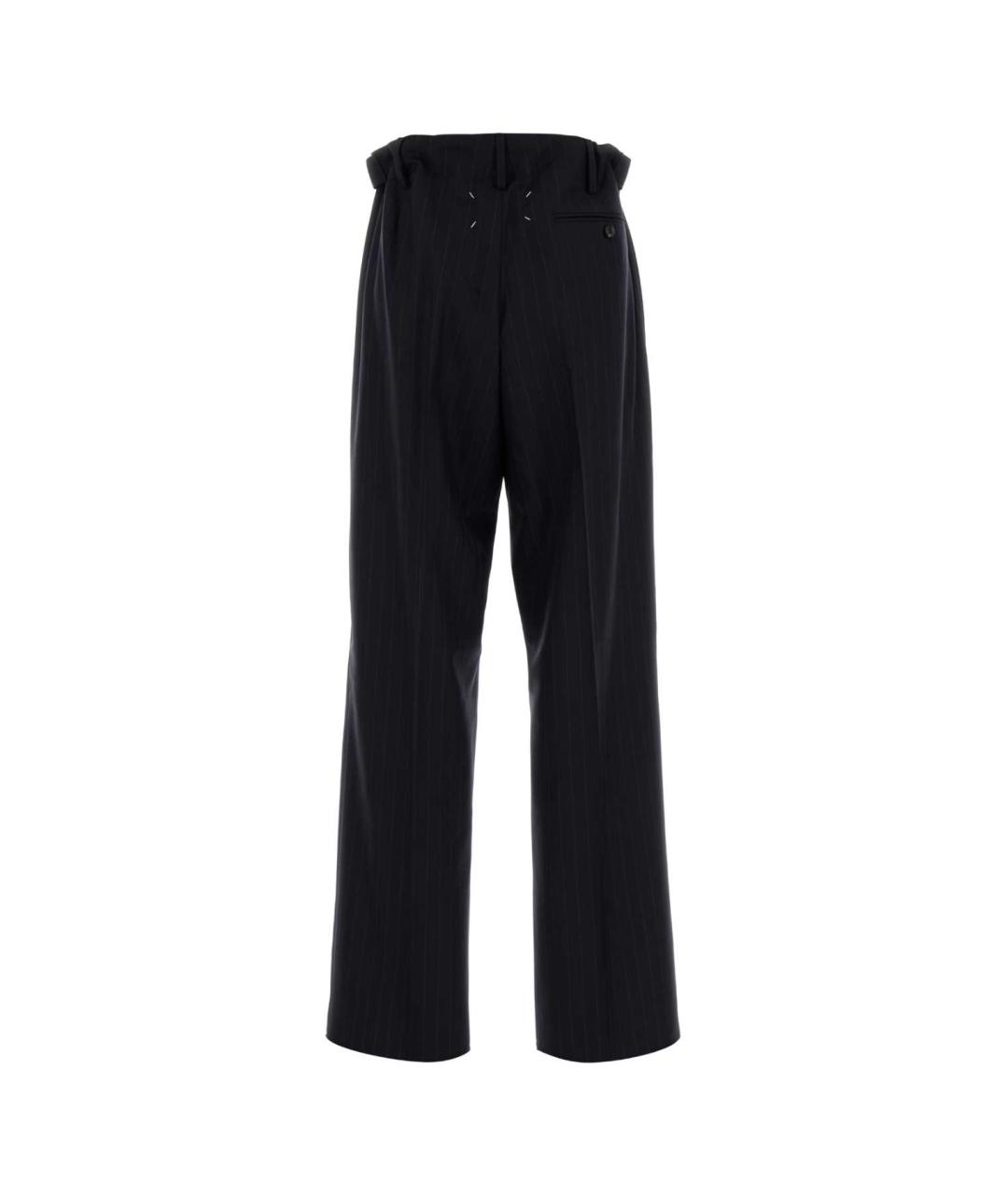 MAISON MARGIELA Черные шерстяные прямые брюки, фото 2