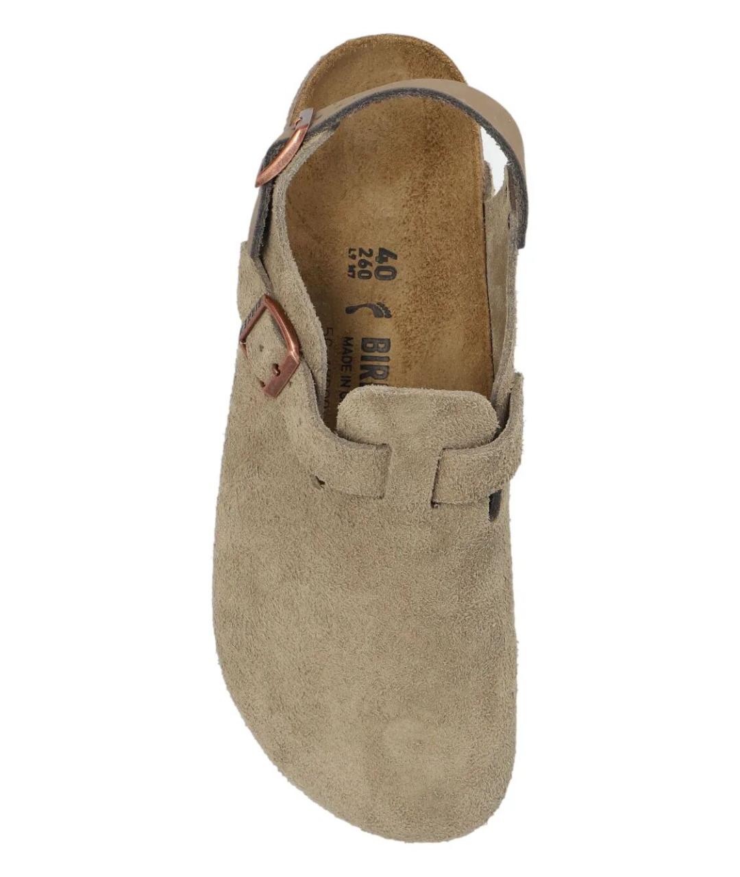 BIRKENSTOCK Бежевые замшевые сандалии, фото 4