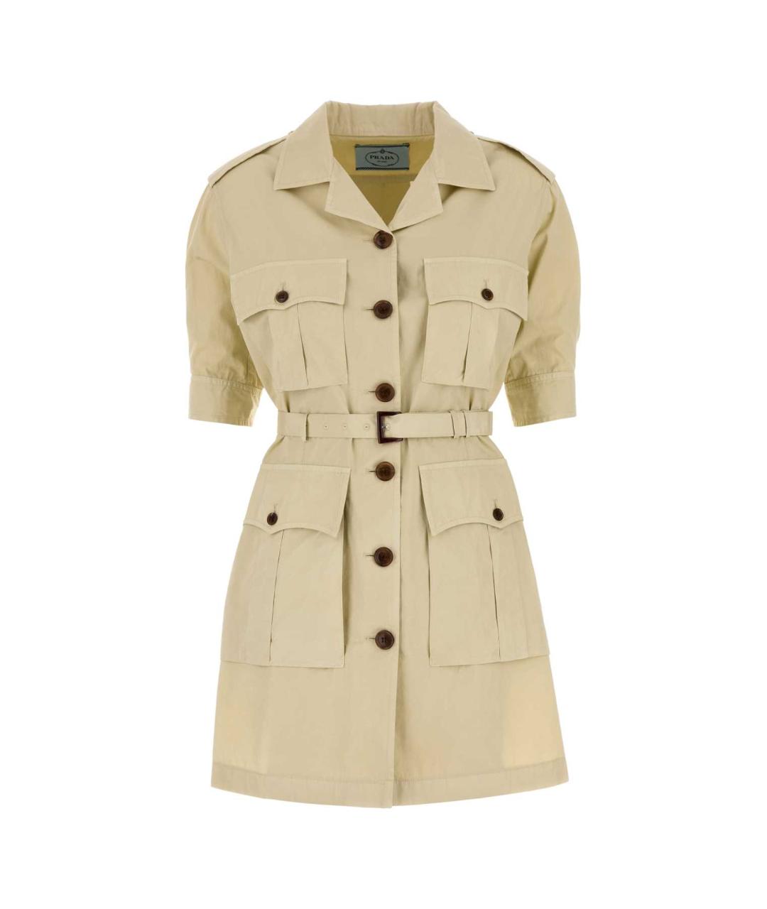PRADA Бежевое хлопковое повседневное платье, фото 1