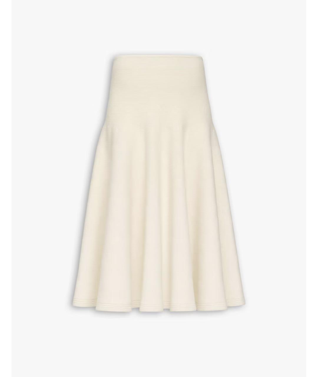 ALAIA Белая кашемировая юбка миди, фото 6