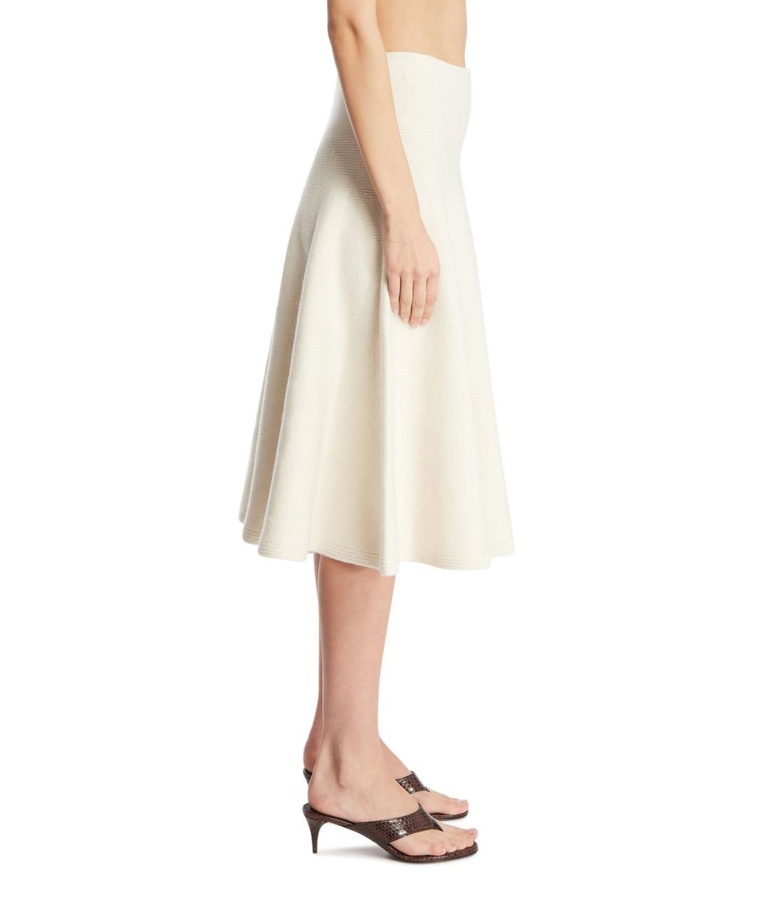 ALAIA Белая кашемировая юбка миди, фото 4