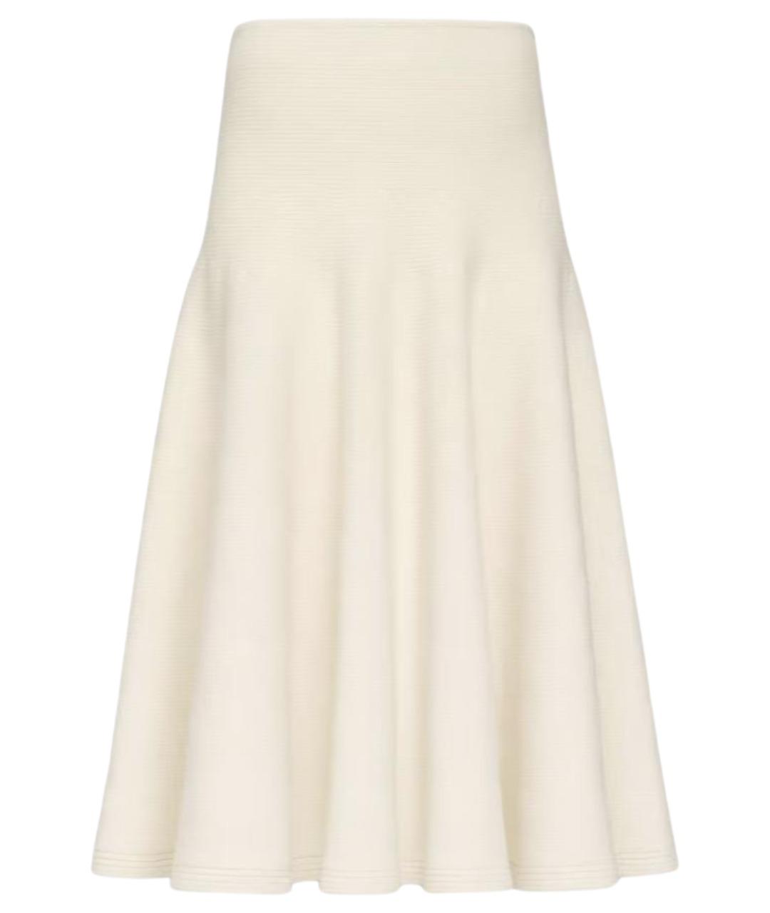 ALAIA Белая кашемировая юбка миди, фото 1
