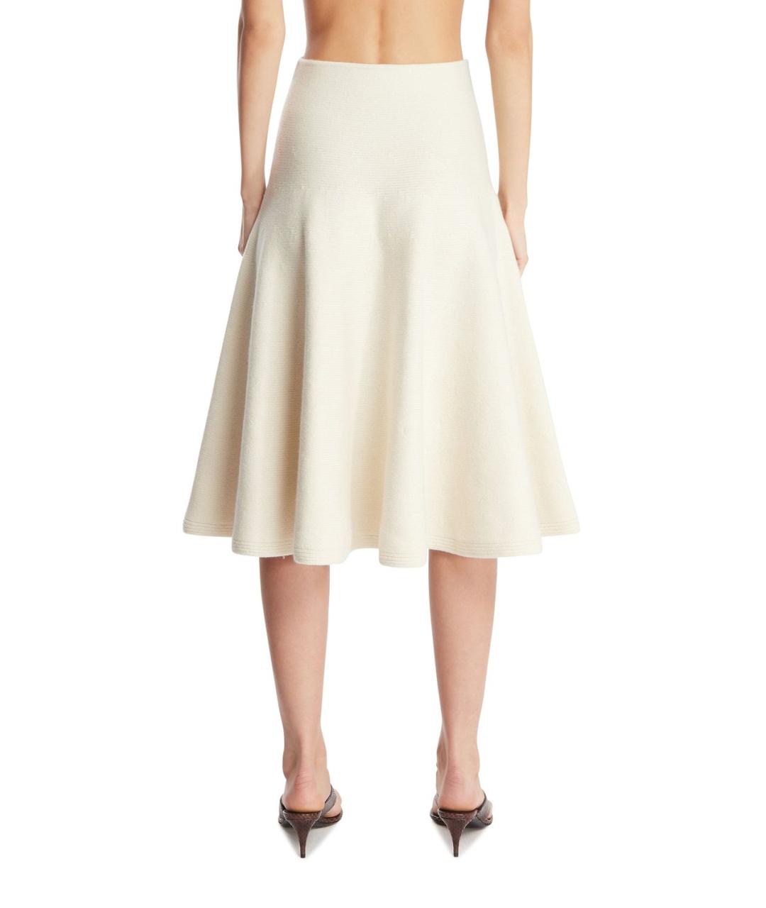 ALAIA Белая кашемировая юбка миди, фото 5