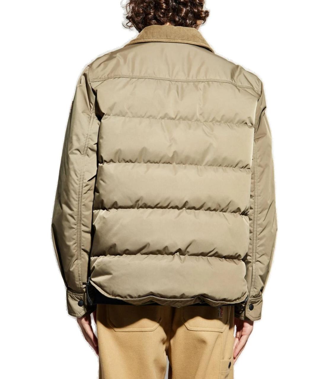 MONCLER Бежевая полиэстеровая куртка, фото 3