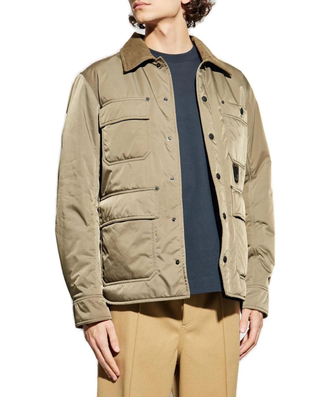 MONCLER Бежевая полиэстеровая куртка, фото 2