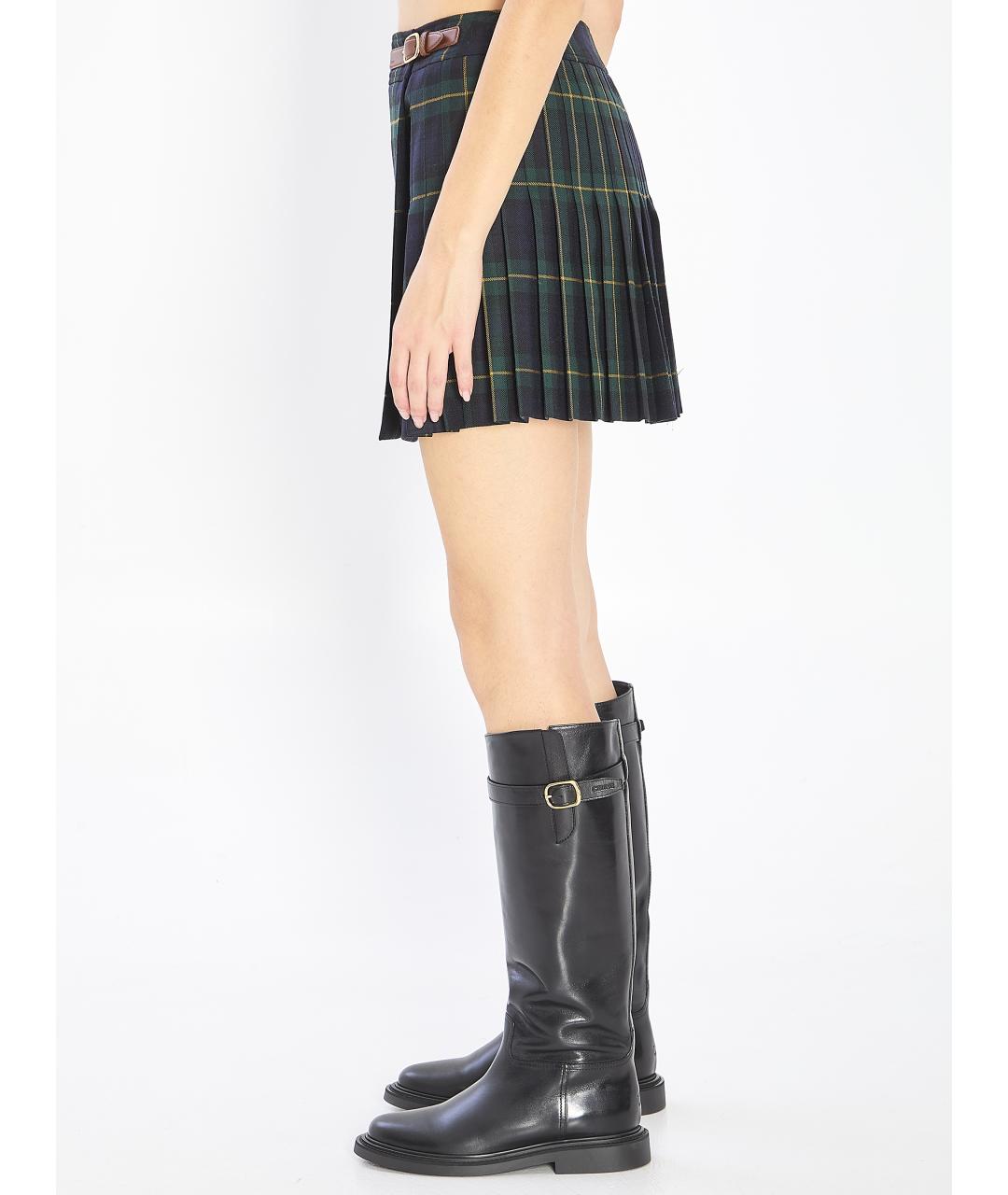 CELINE Мульти шерстяная юбка мини, фото 4