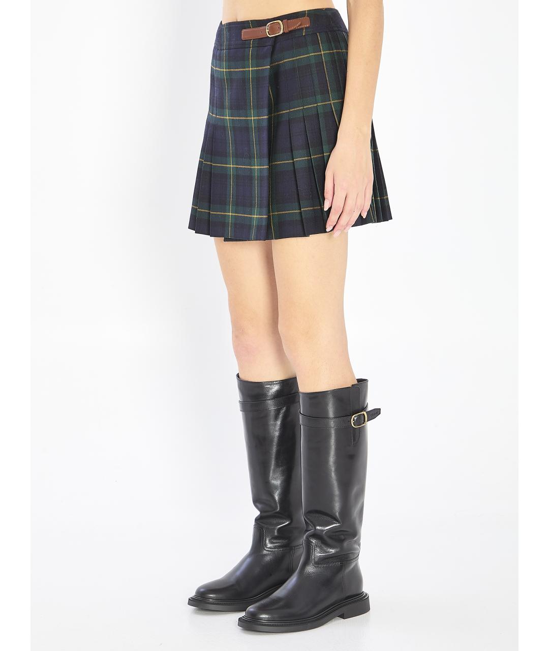 CELINE Мульти шерстяная юбка мини, фото 3