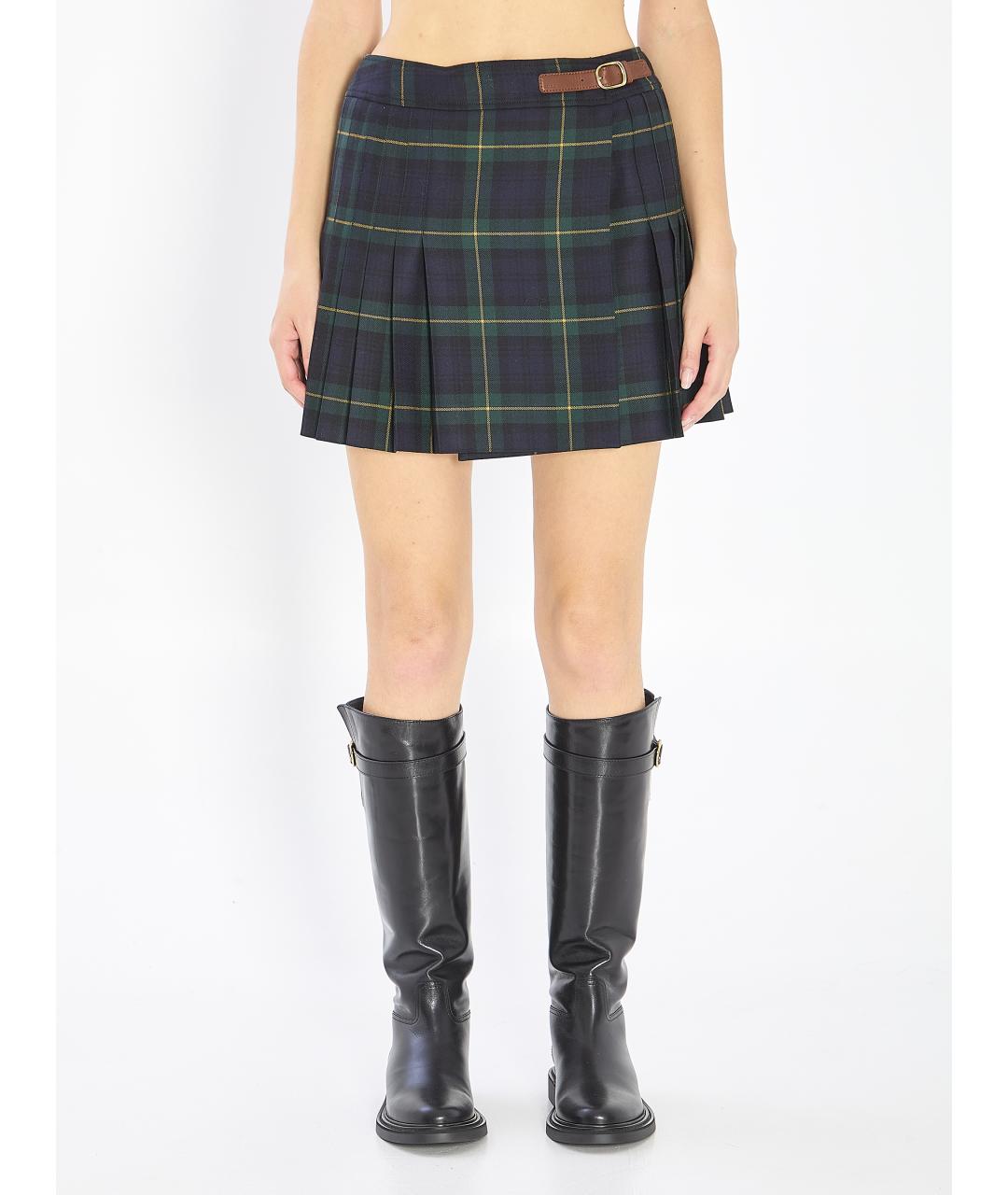 CELINE Мульти шерстяная юбка мини, фото 2