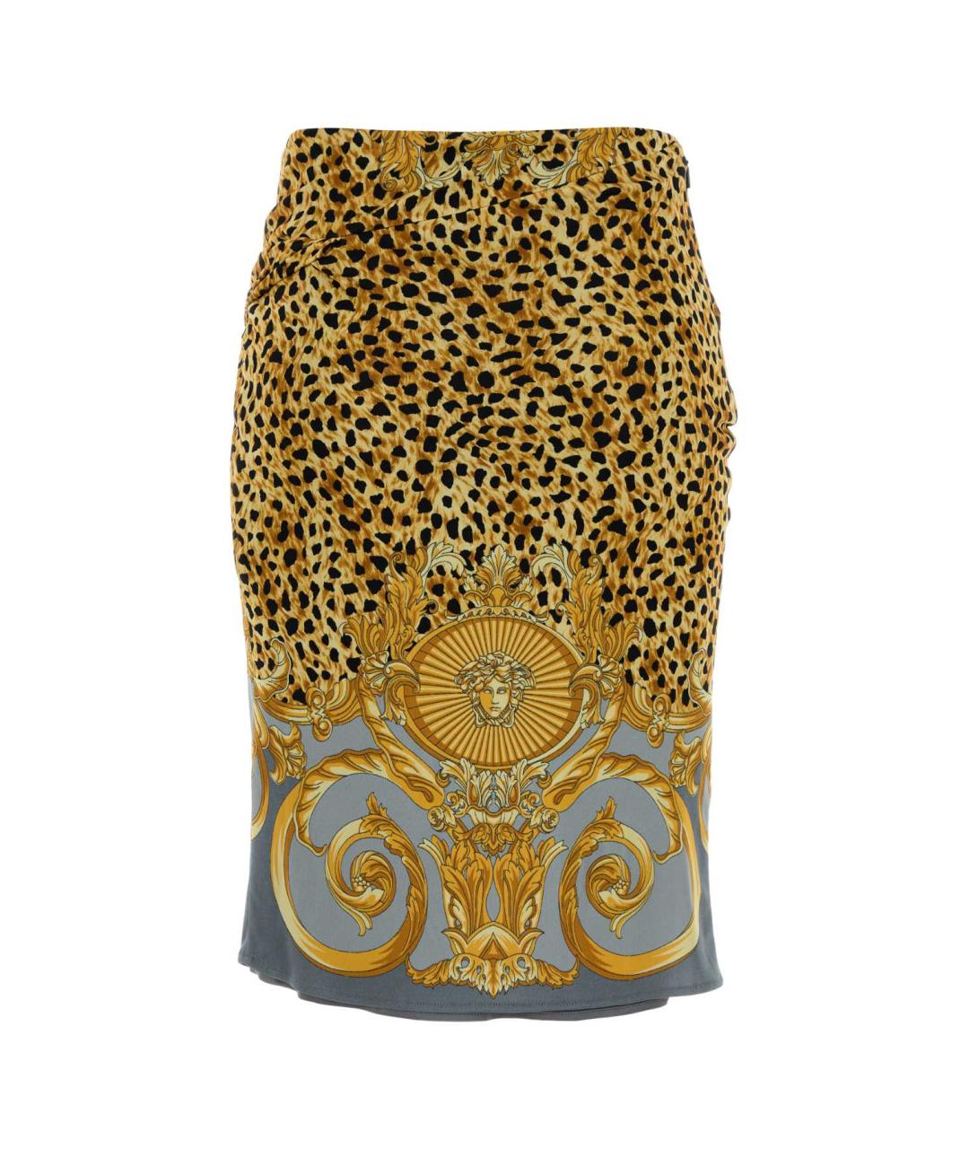 VERSACE Мульти вискозная юбка миди, фото 2