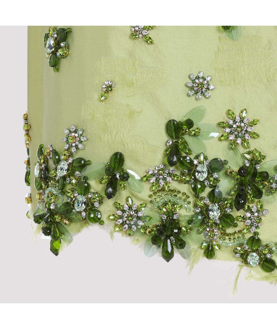 PRADA Зеленая шелковая юбка мини, фото 4