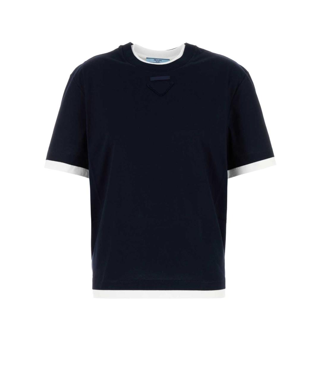 PRADA Синяя хлопковая футболка, фото 1