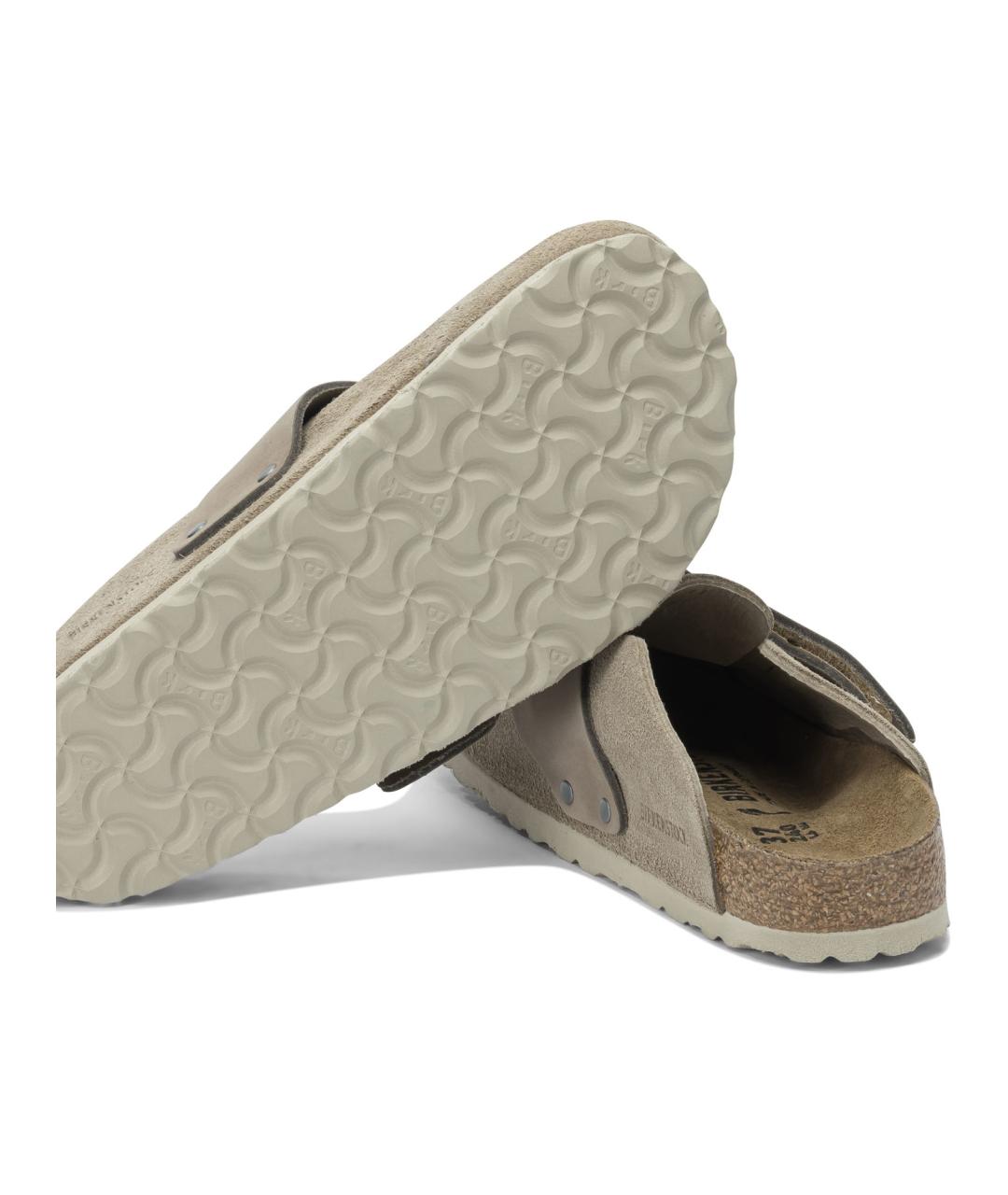 BIRKENSTOCK Бежевые кожаные сандалии, фото 5