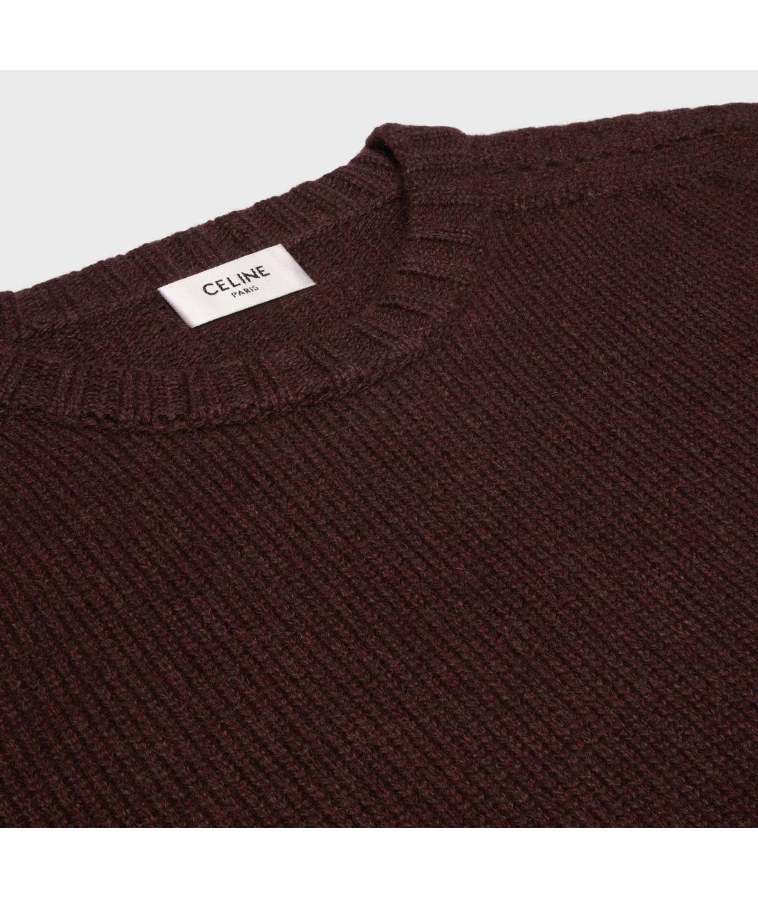 CELINE Бордовый кашемировый джемпер / свитер, фото 3