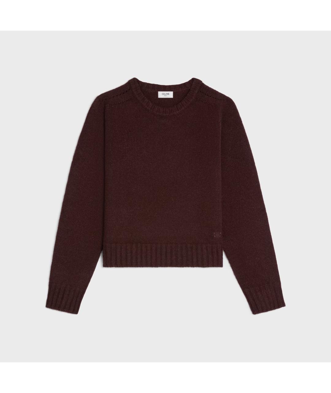 CELINE Бордовый кашемировый джемпер / свитер, фото 5