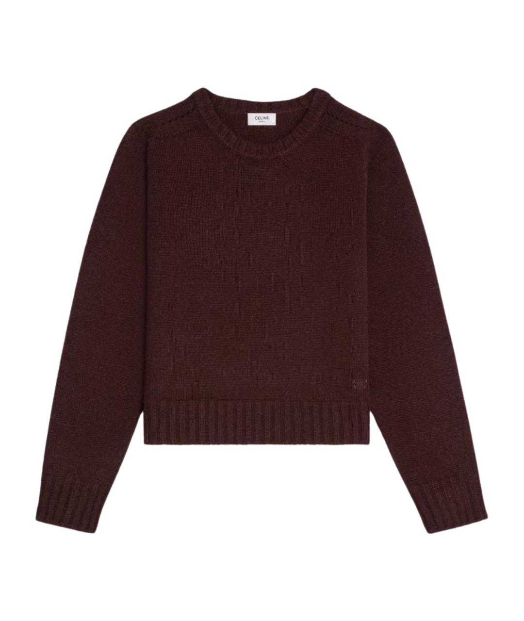 CELINE Бордовый кашемировый джемпер / свитер, фото 1