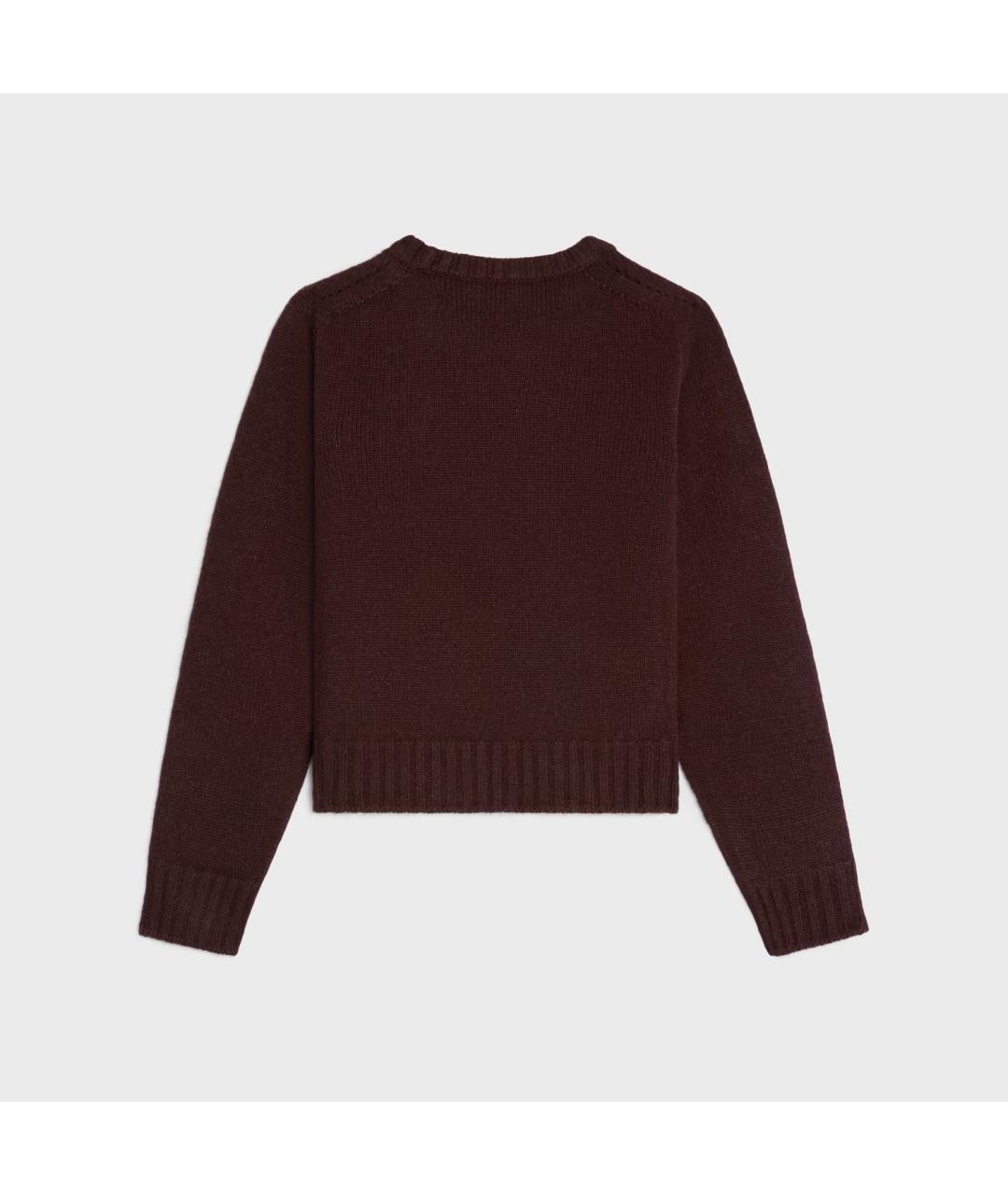 CELINE Бордовый кашемировый джемпер / свитер, фото 2