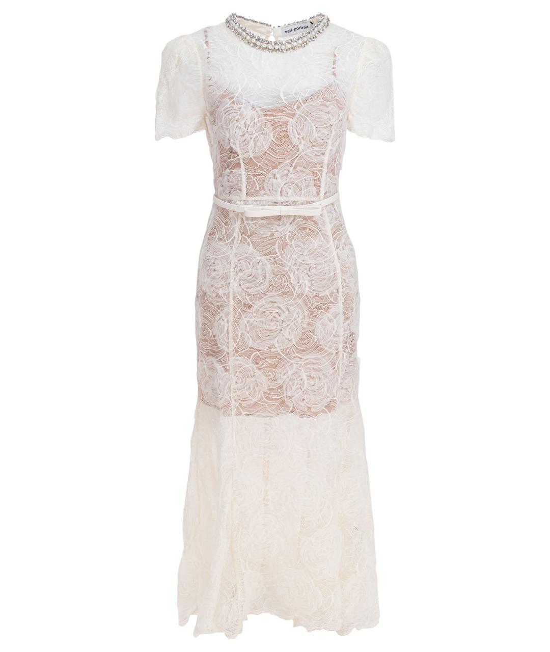 SELF-PORTRAIT Бежевое полиамидовое вечернее платье, фото 1