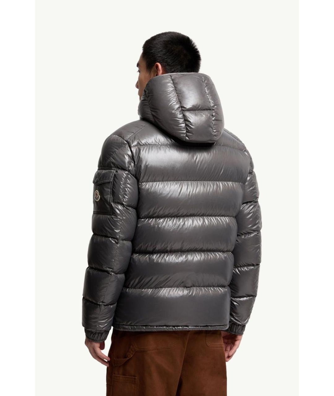MONCLER Серая полиамидовая куртка, фото 3