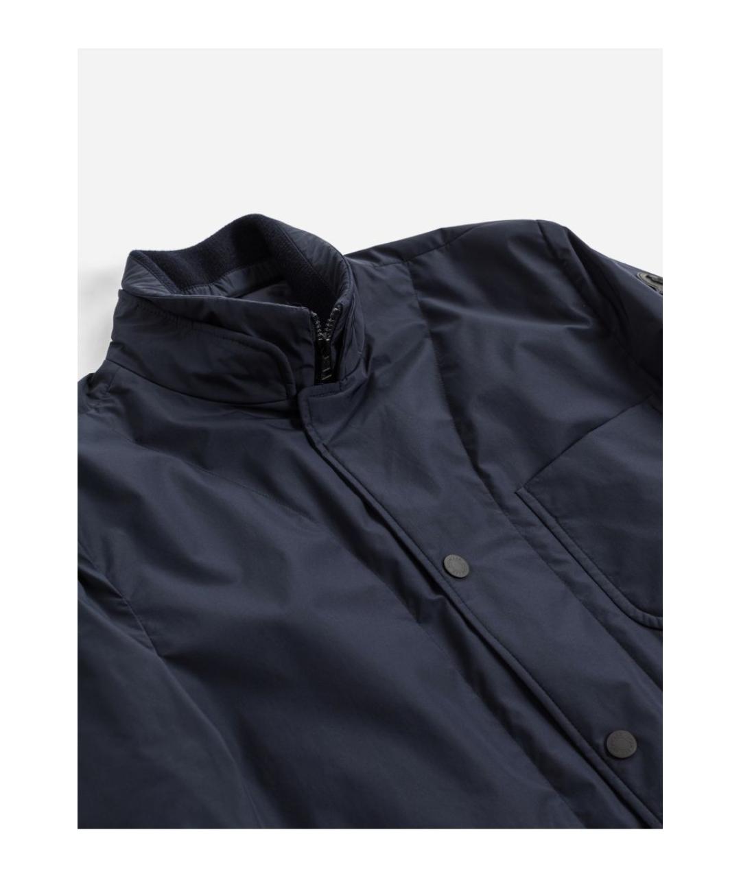 MONCLER Синяя полиэстеровая куртка, фото 3