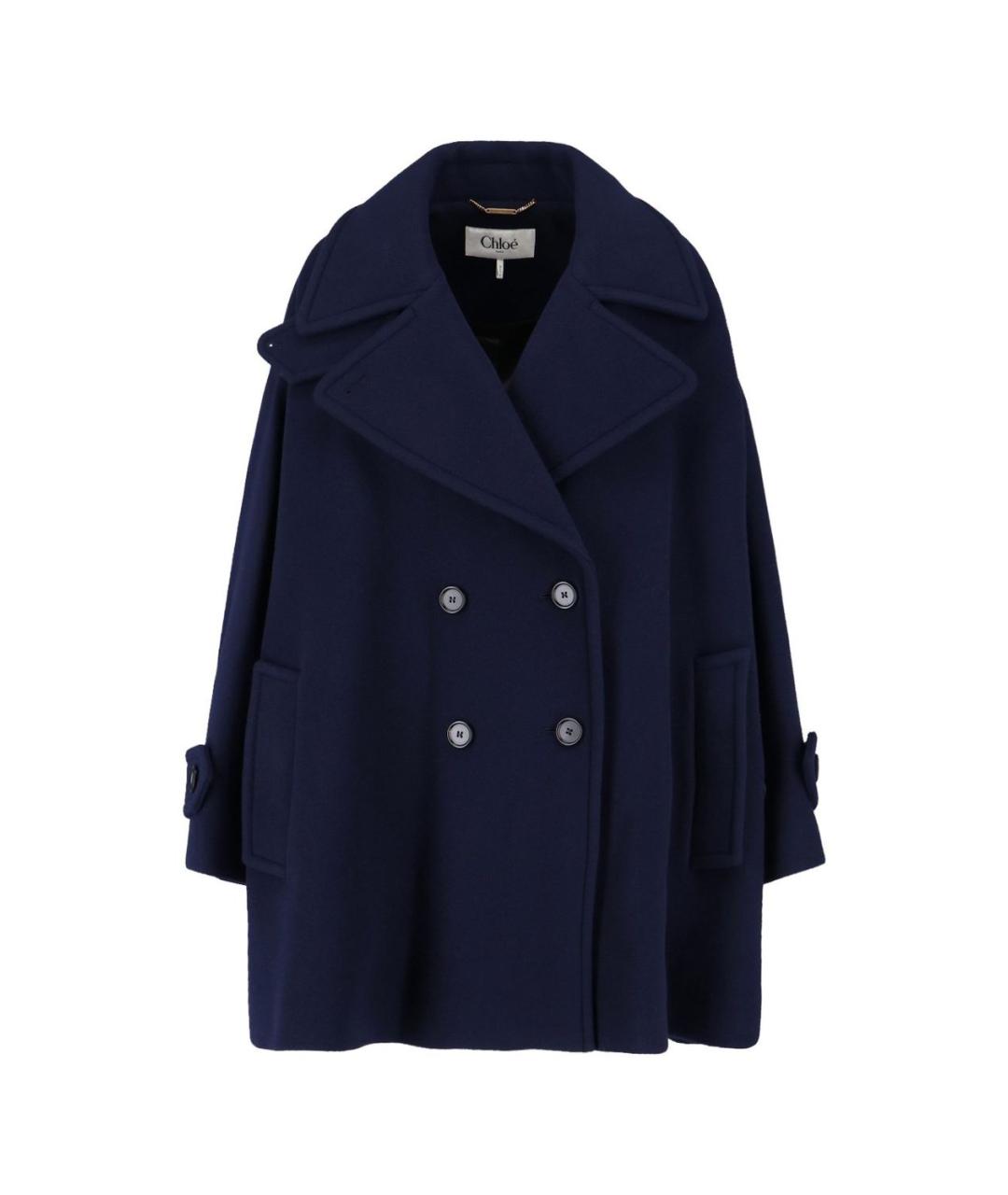 CHLOE Синее шерстяное пальто, фото 1
