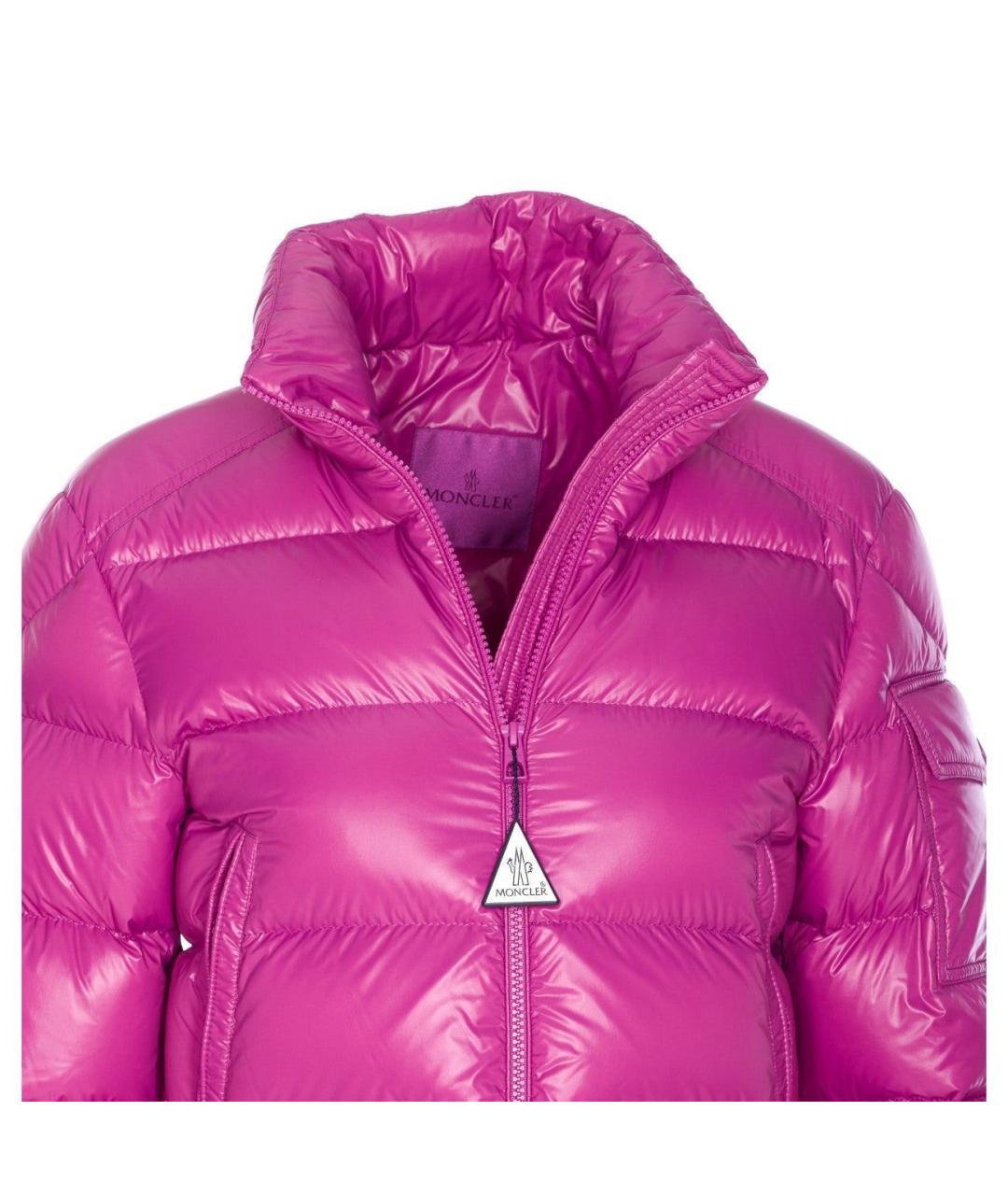 MONCLER Розовый полиамидовый пуховик, фото 4