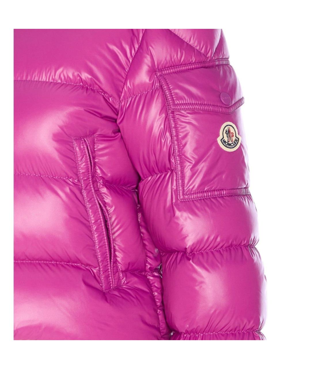 MONCLER Розовый полиамидовый пуховик, фото 2