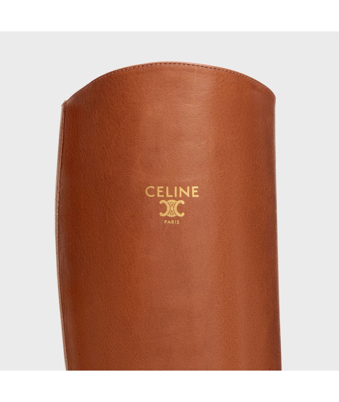 CELINE Коричневые кожаные сапоги, фото 5