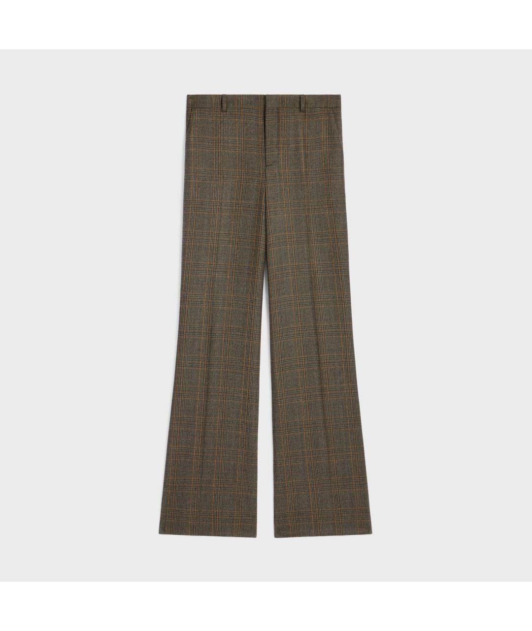 CELINE Мульти шерстяные прямые брюки, фото 4