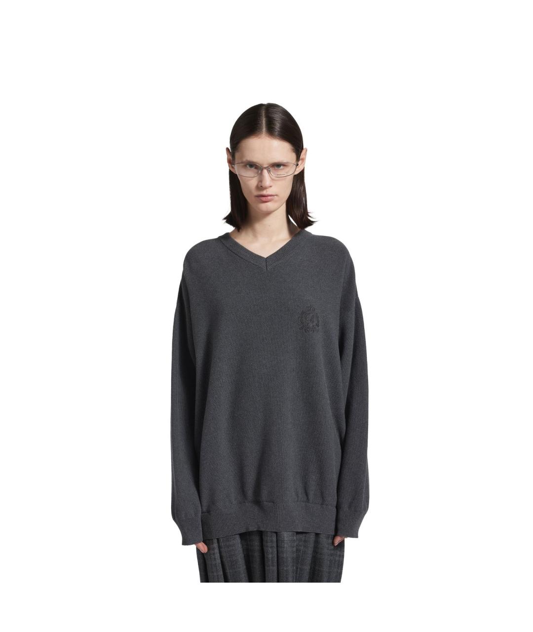 BALENCIAGA Серое хлопковое повседневное платье, фото 3