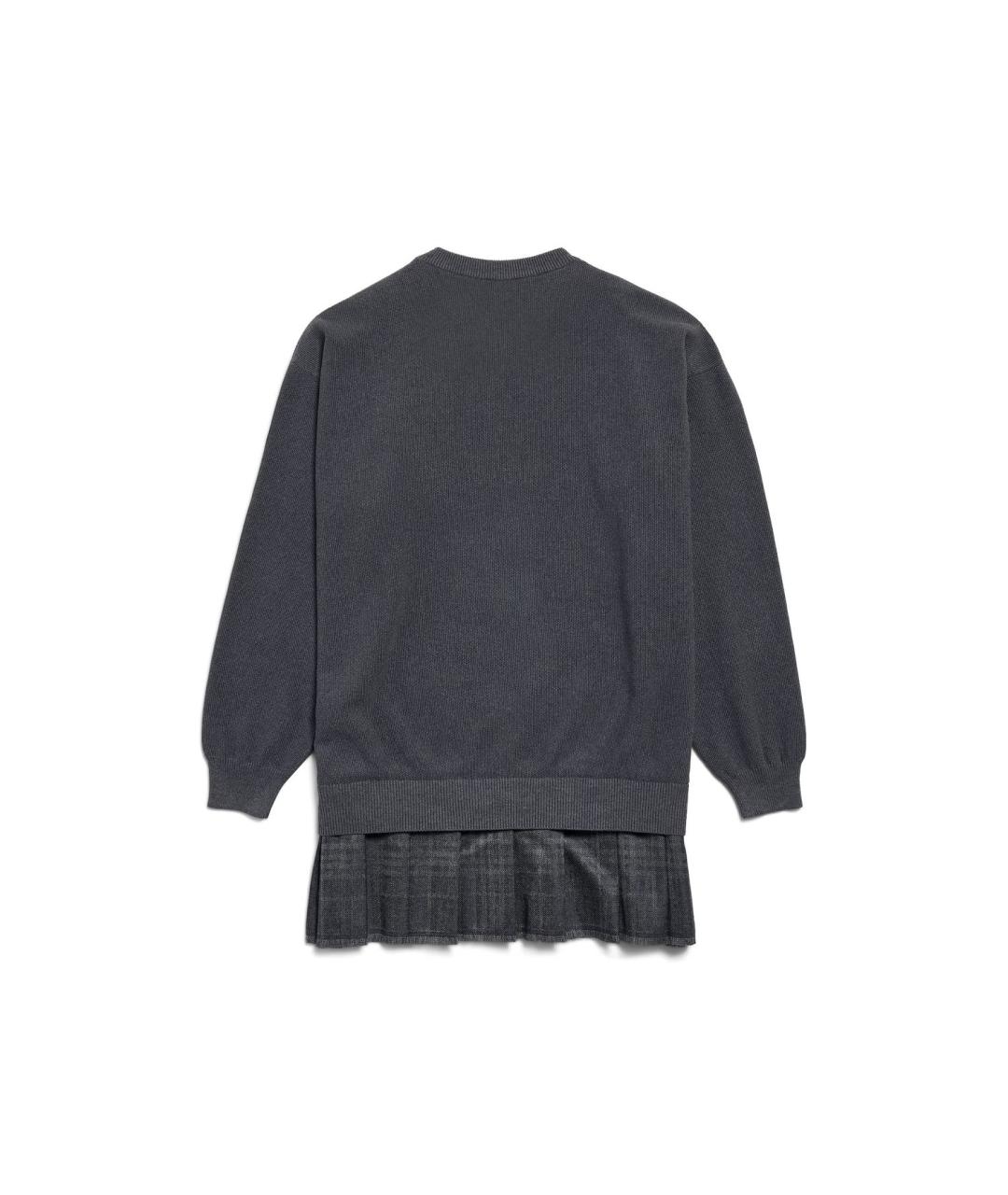 BALENCIAGA Серое хлопковое повседневное платье, фото 2