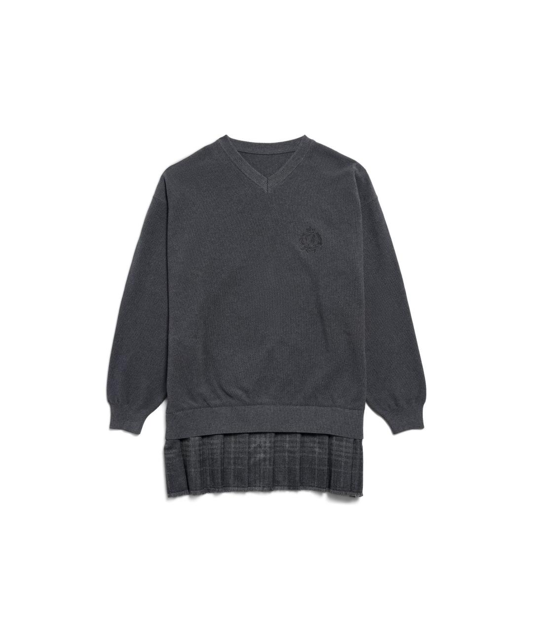 BALENCIAGA Серое хлопковое повседневное платье, фото 1