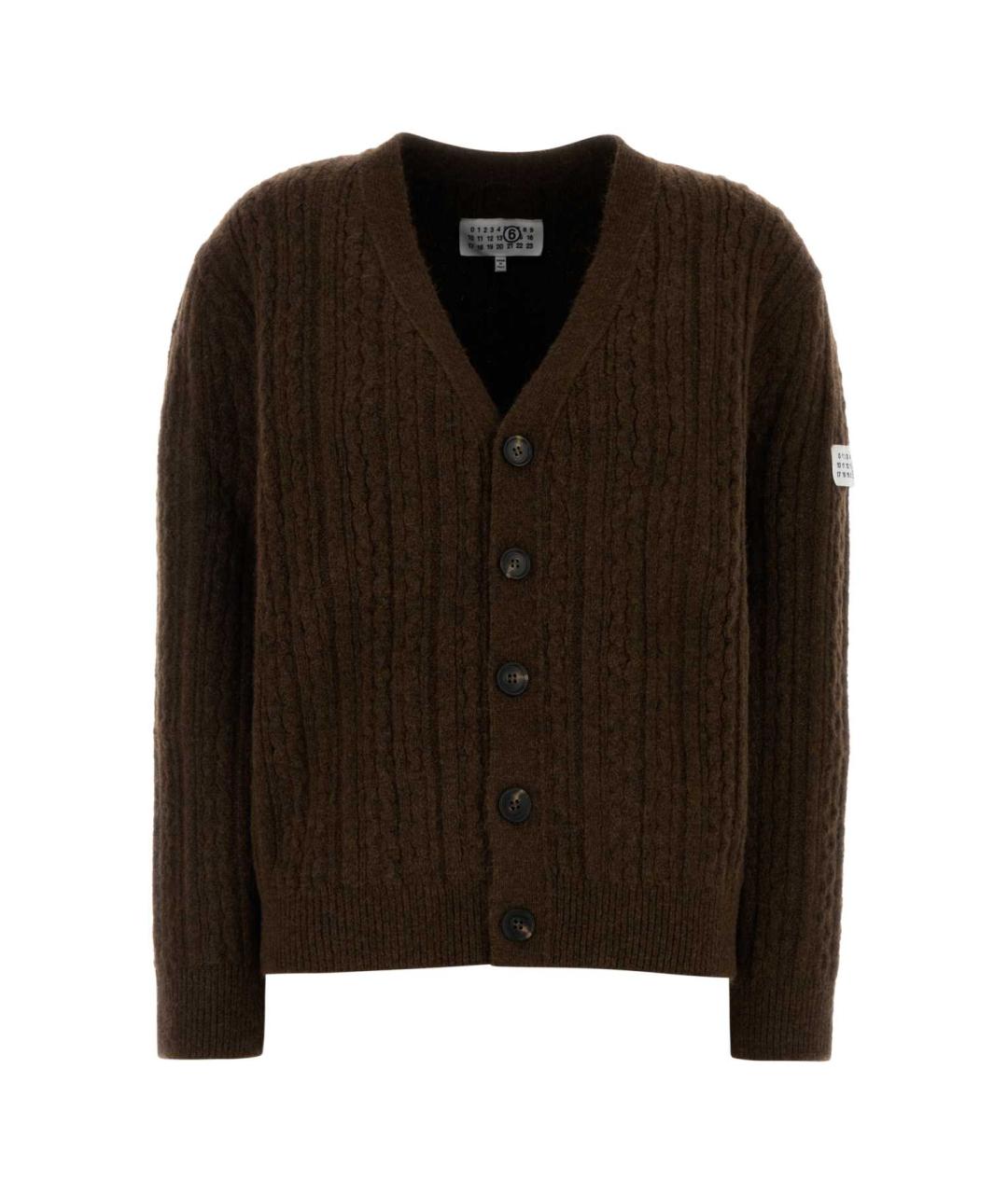 MM6 MAISON MARGIELA Коричневый шерстяной кардиган, фото 1