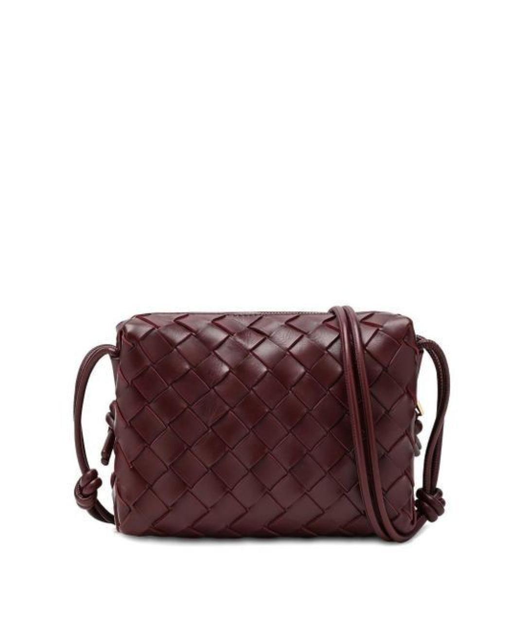 BOTTEGA VENETA Бордовая кожаная сумка через плечо, фото 1