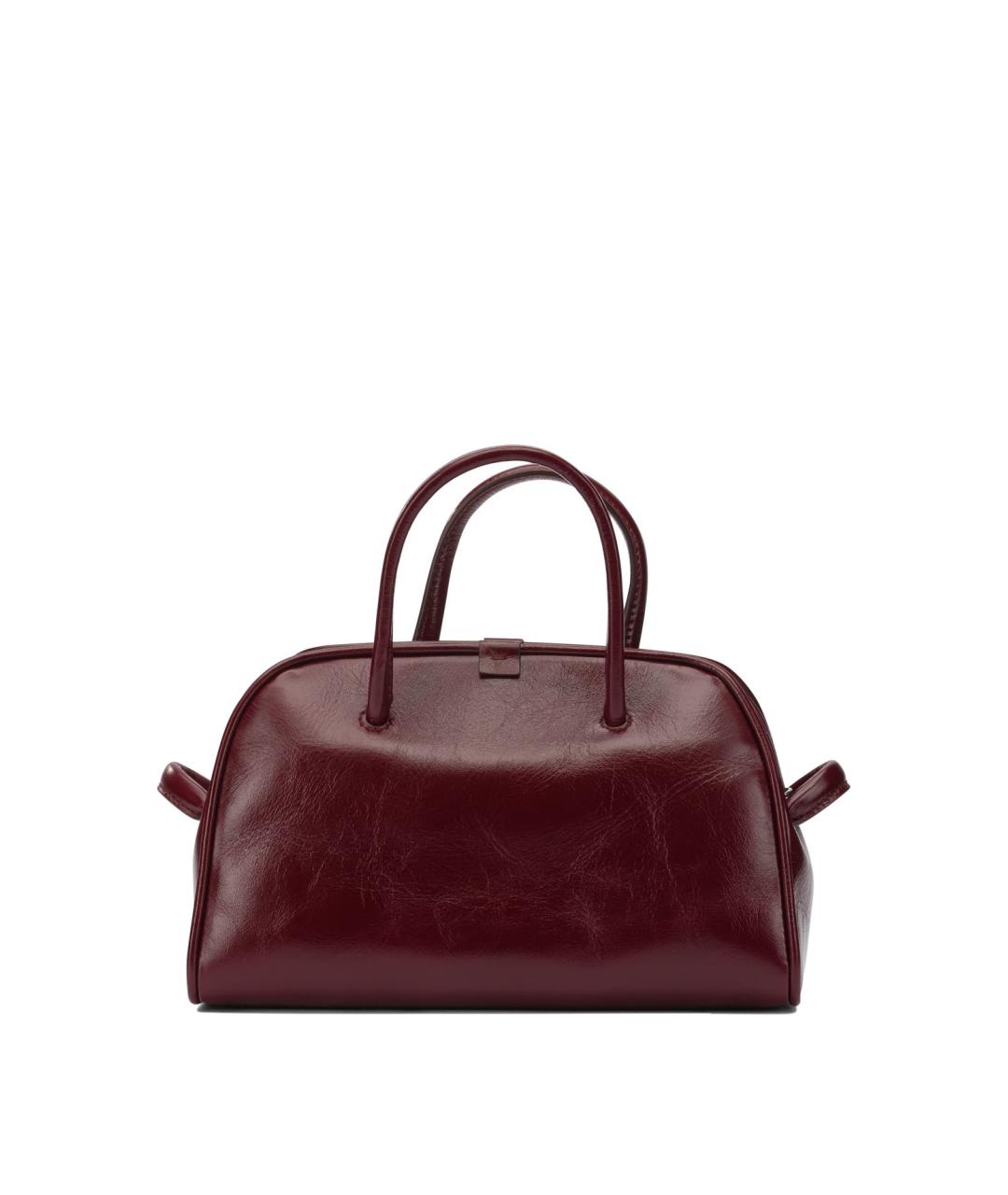 JACQUEMUS Бордовая кожаная сумка с короткими ручками, фото 3