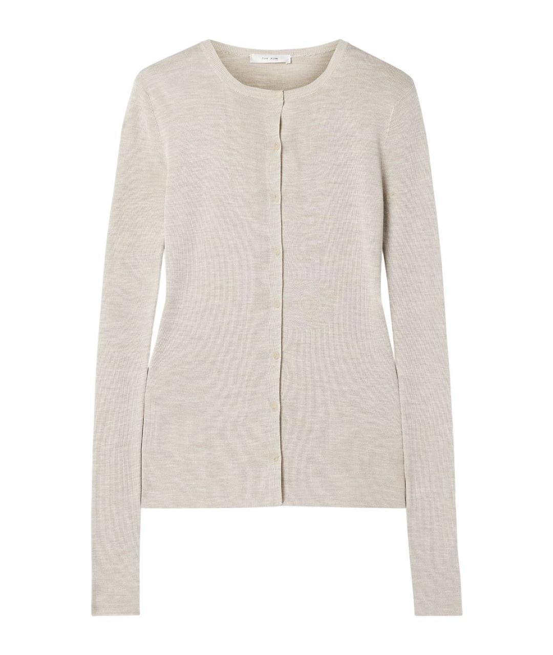 THE ROW Бежевый шелковый кардиган, фото 1