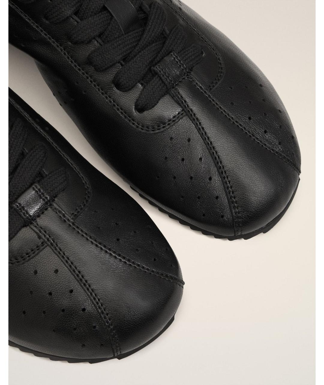 Ami Paris Черные кожаные низкие кроссовки / кеды, фото 5